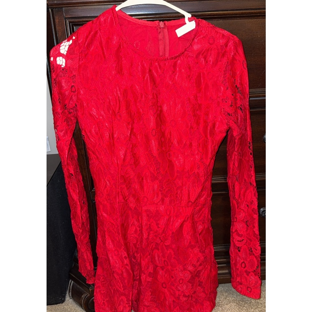 Elegant Red Lace romper